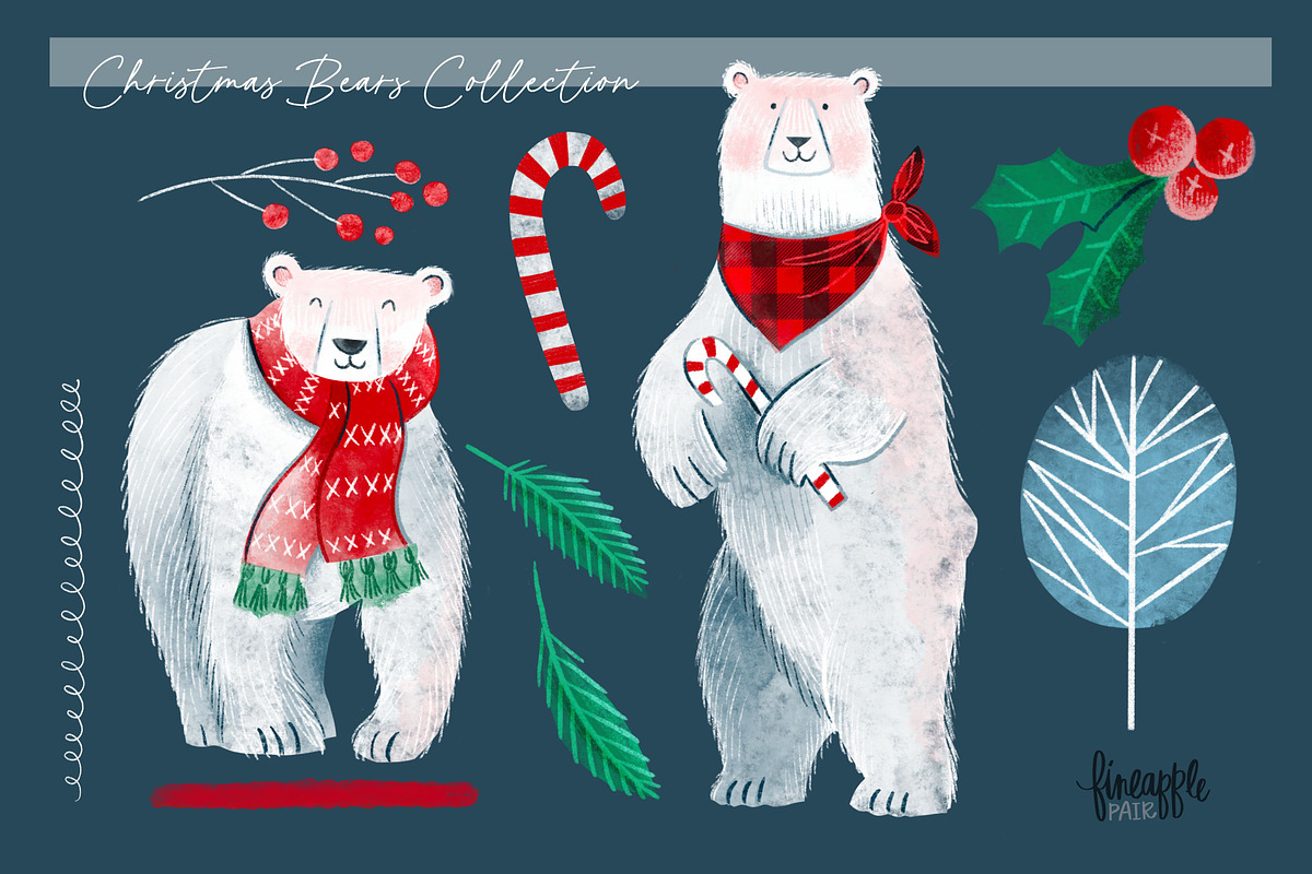 Christmas Bears Clipart, an Object Graphic by FINEAPPLE (Photo 2 of 6)