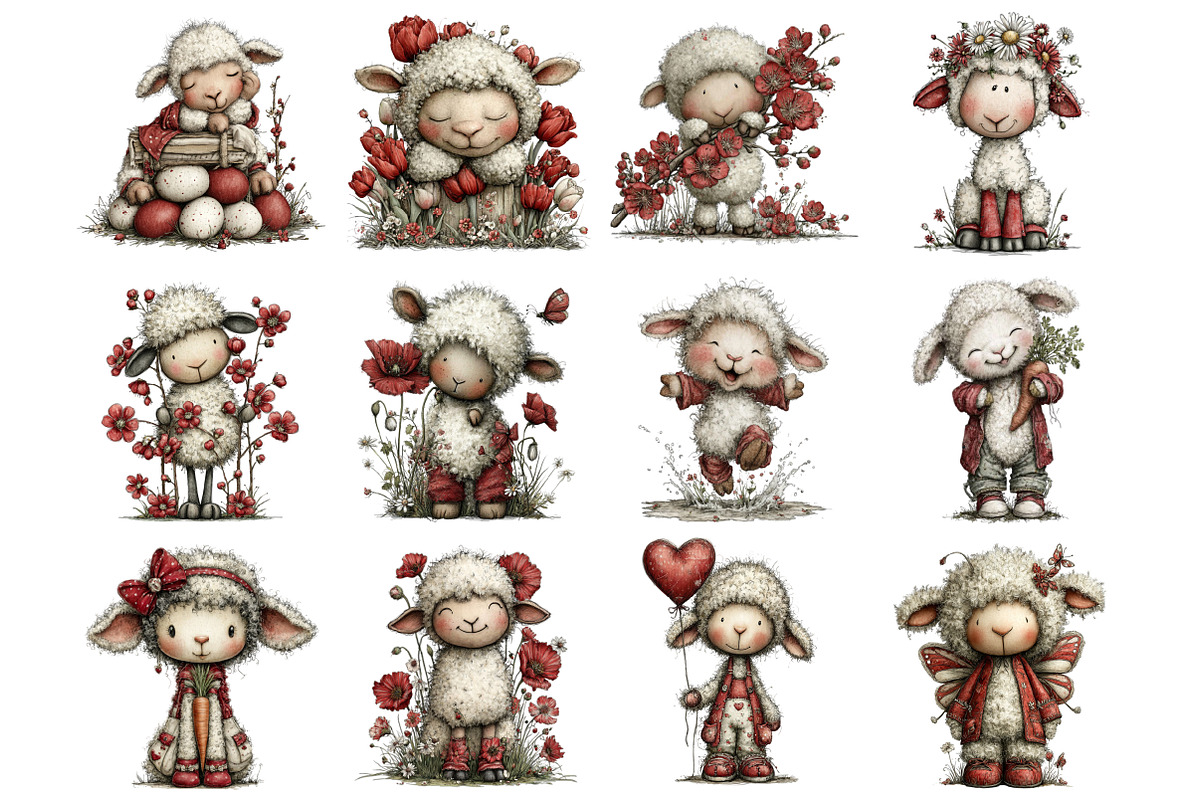 Cute Spring Lamb Clipart, a Graphic by CitraGraphics (Photo 4 of 5)