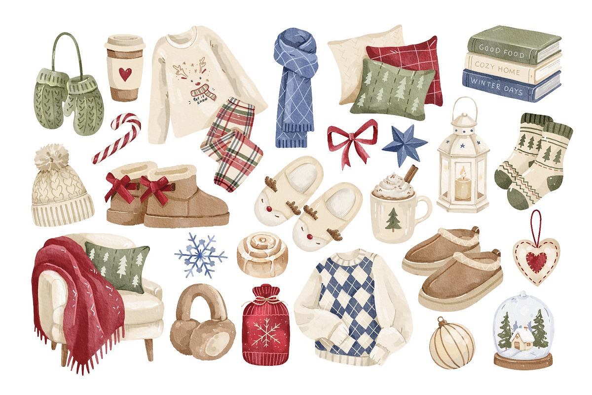 Cozy Hygge Winter Clipart, a Seasonal Illustration by ArtGiftsStudio (Photo 3 of 4)