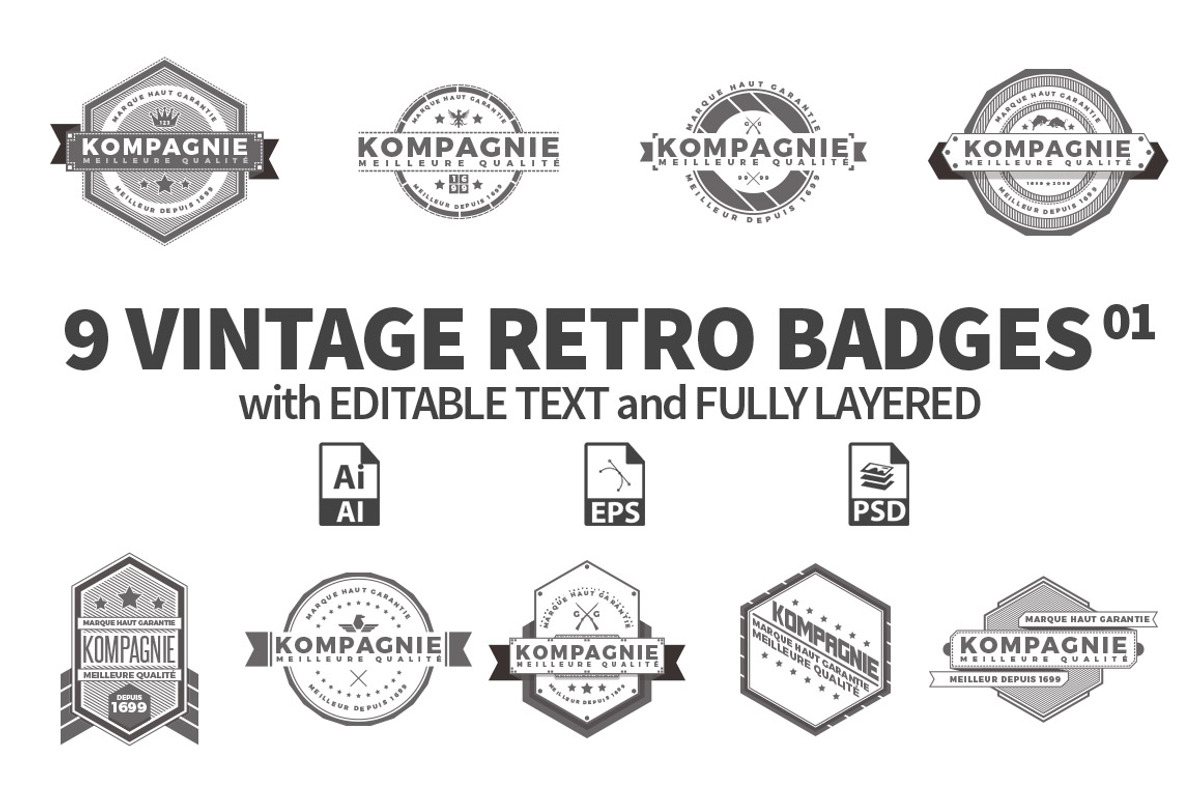 Vintage Retro Badges 01, a Branding & Logo Template by h.utomo (Photo 1 of 10)