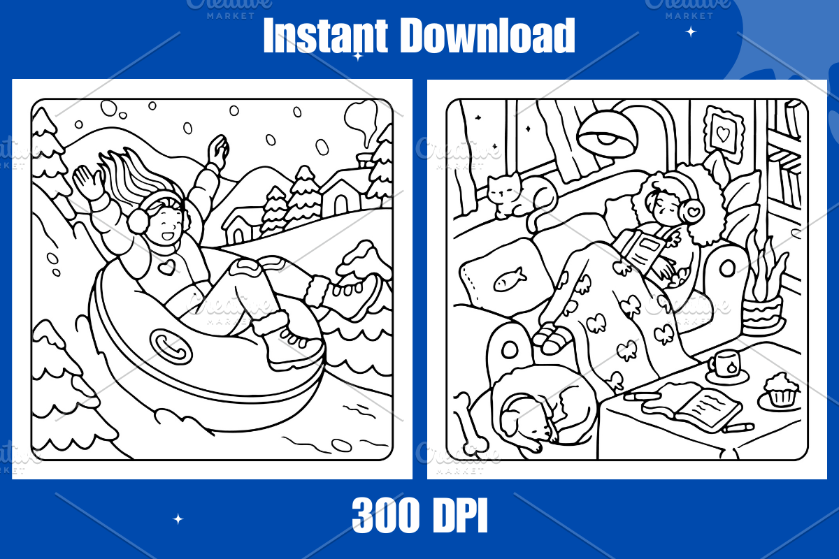 Girl Moments Coloring Book, a Decorative Illustration by Coco Bloom (Photo 3 of 4)