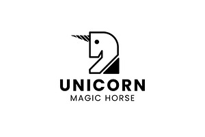Unicorn logo icon illustration, a Branding & Logo Template by Dyn Studio
