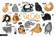 Fat Lazy Cats. Vector, an Animal Illustration by Noli Molly Store (Thumbnail 1 of 5)