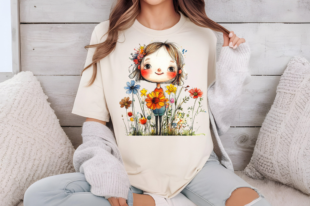 Flowers Girls Clipart Bundle, an Illustration by DreamCafeArt (Photo 7 of 8)