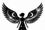 starry angel wings silhouette, an Illustration by Amazin_art (Thumbnail 9 of 21)