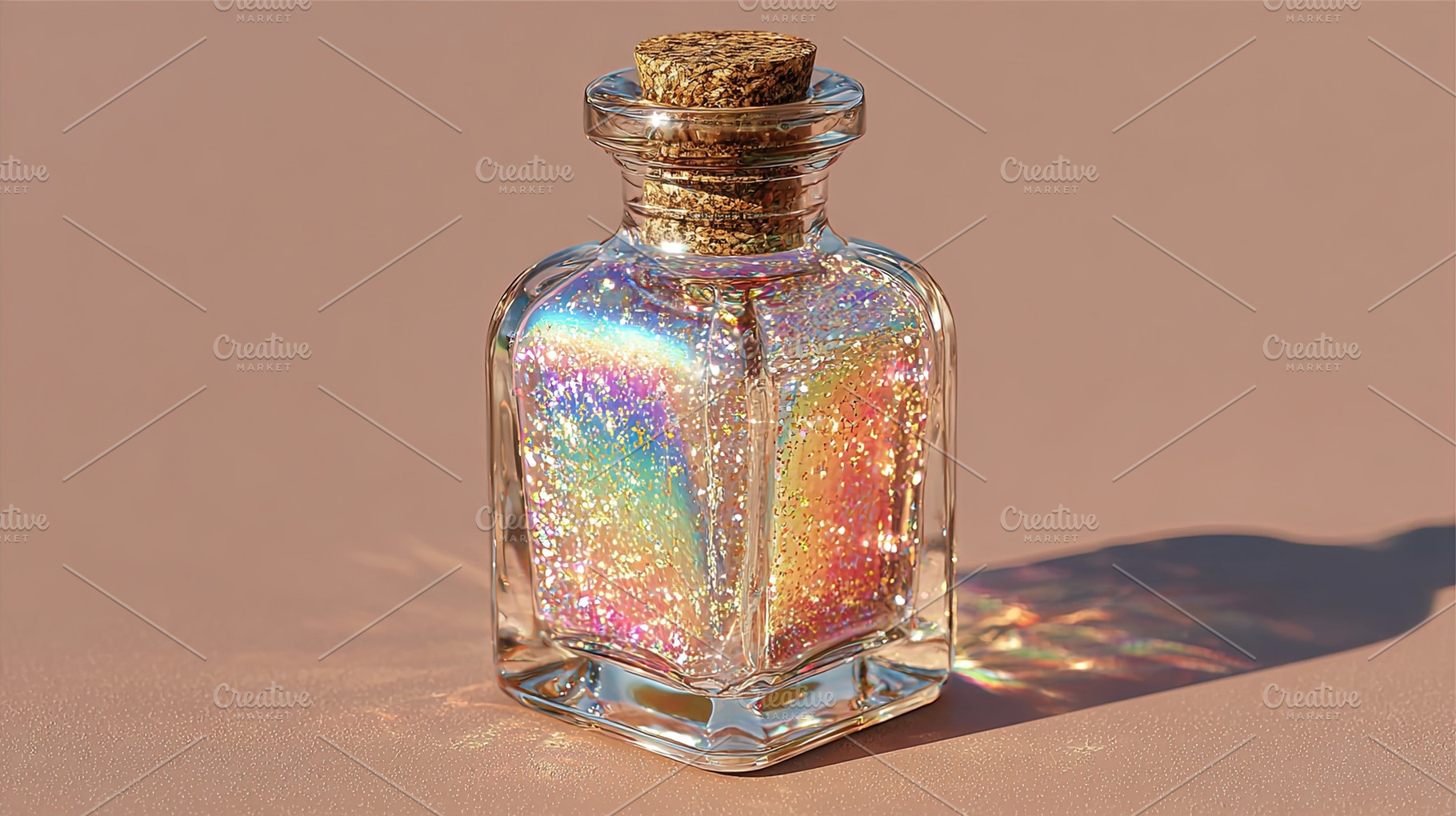 Iridescent Glass Bottle with Cork, an Abstract Photo by Ales Munt