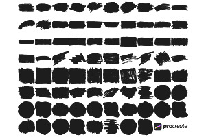 Paint Brush Swatches Set 1 Procreate