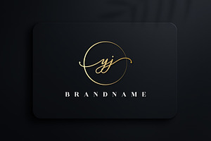 Letter YJ Handwritten Signature Logo