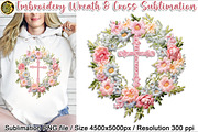 Embroidery Easter Wreath & Cross PNG, an Object Graphic by V Design Creator (Thumbnail 1 of 7)