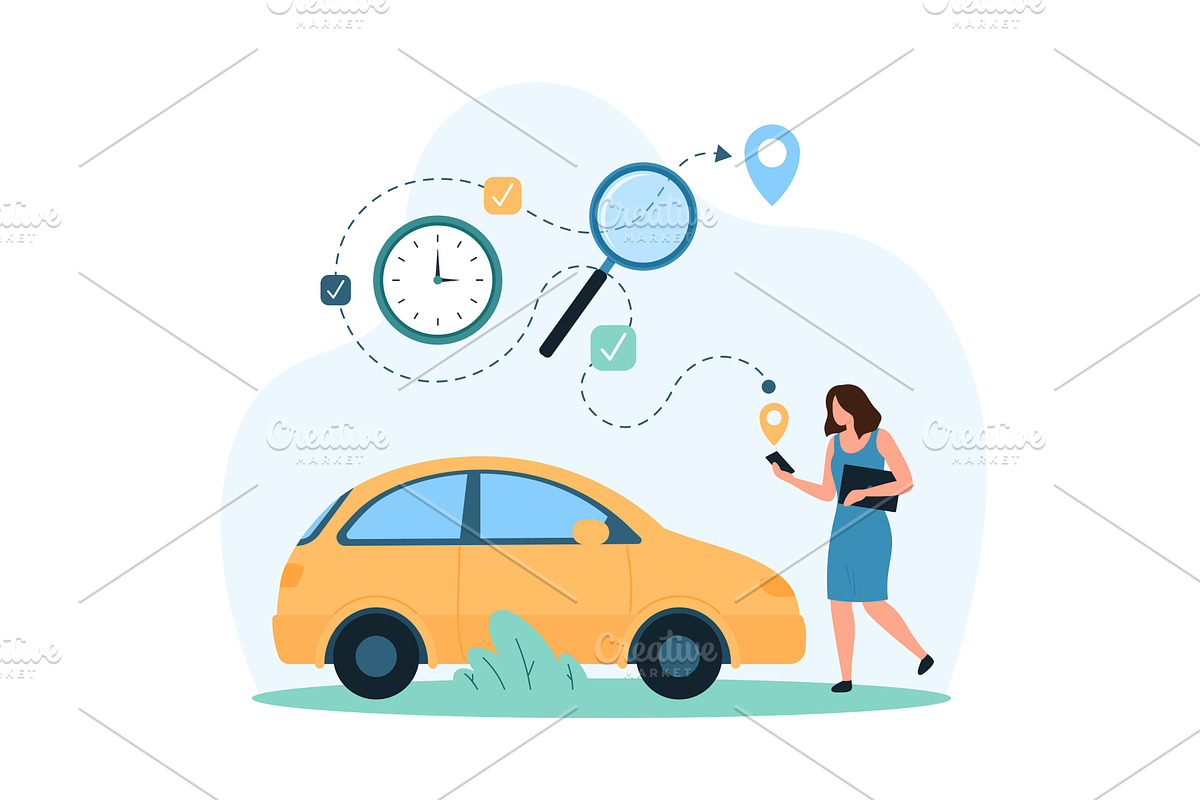GPS navigation city travel tracking, a Person Illustration by Flashvector