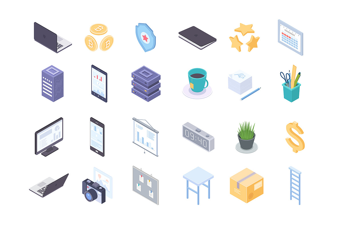 Isometric icons for business, an Outline Icon by Boyko Pictures (Photo 7 of 8)
