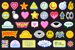 POP ART STICKERS SET - VECTOR DESIGN