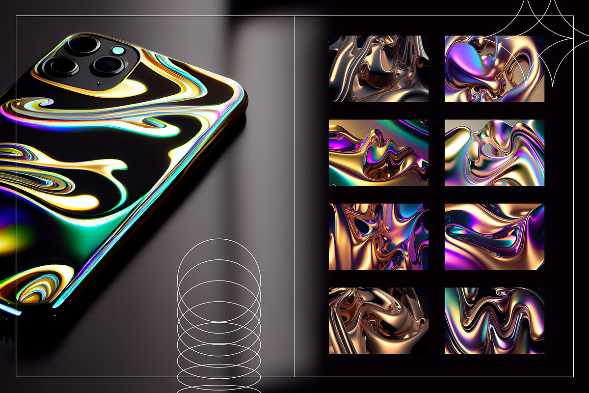 Liquid Metal | Iridescent Pack, a Texture Graphic by Ckybe's Corner (Photo 3 of 8)
