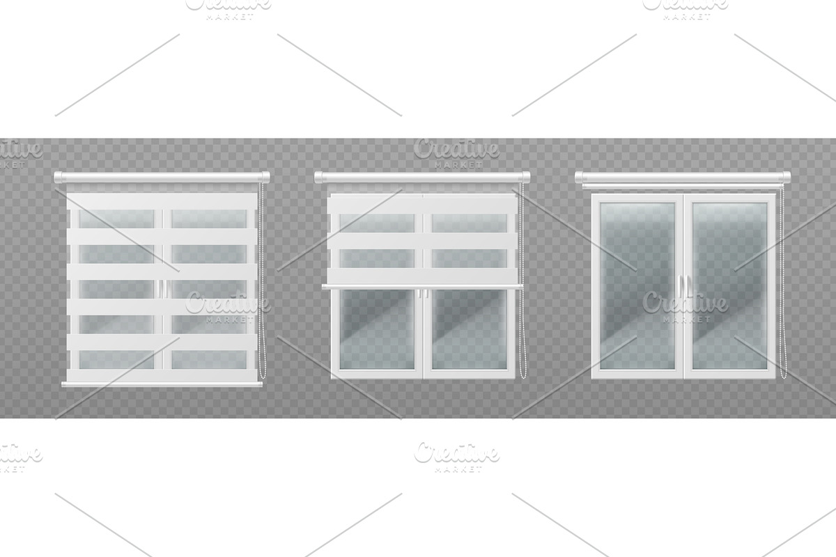 Window blind set with realistic 3D, an Object Illustration by art PVP - market
