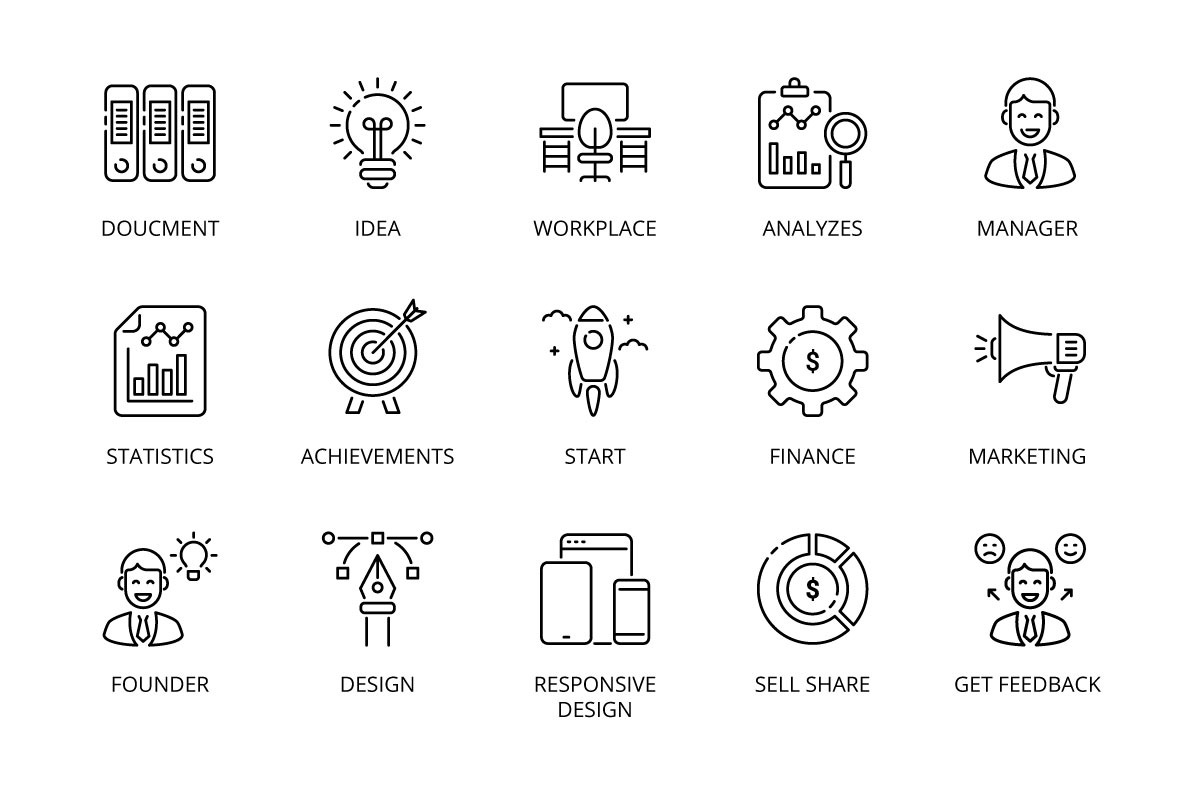 55 Startup Line icons  - Conceptual, an Outline Icon by vectorstank (Photo 2 of 5)