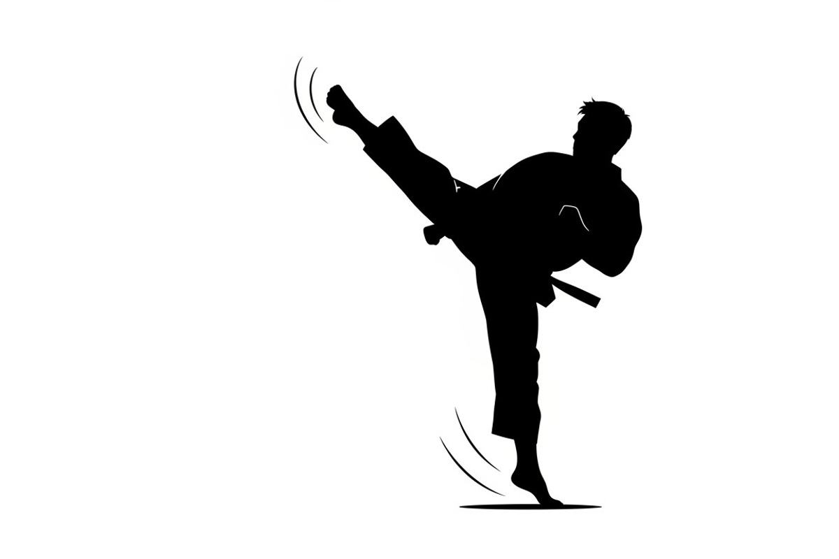 Dynamic martial arts kick silhouette, a Graphic by Amazin_art (Photo 13 of 36)