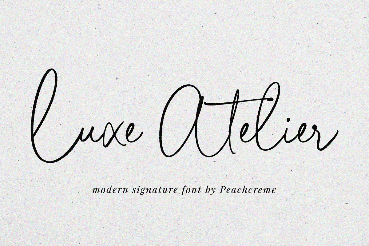 Luxe Atelier // Modern Script Font, a Handwritten Font by PeachCreme (Photo 1 of 12)