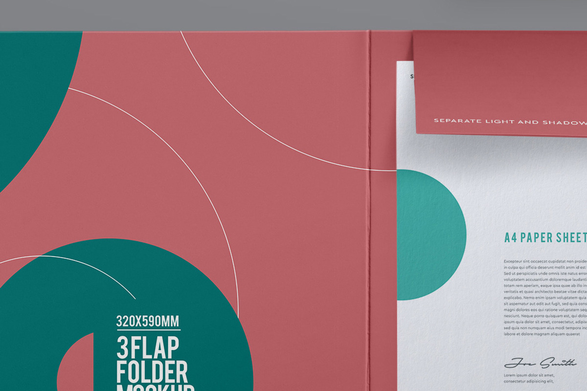 3 Flap Folder Mockup