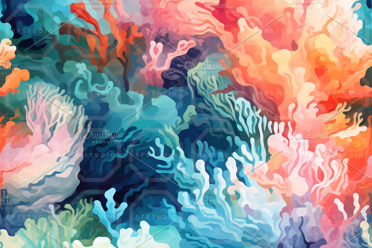 MYSTICAL REEF. Seamless Pack, a Texture Illustration by RefinedFantasyStudio (Photo 9 of 9)