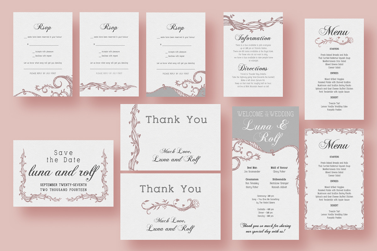 Vine Wedding Invitation Suite, an Invitation Template by Knotted Design (Photo 3 of 4)