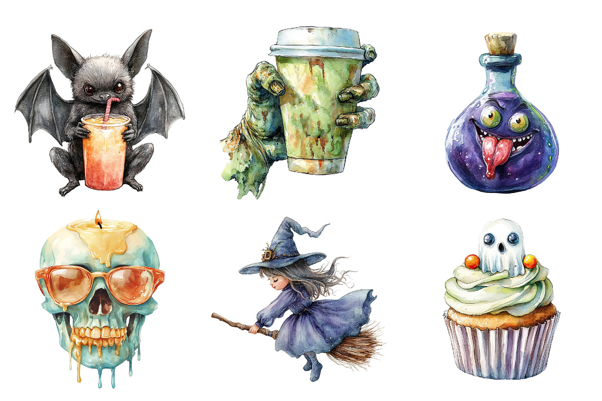 Funny Halloween Clipart PNG, an Illustration by SinaCreation (Photo 3 of 5)