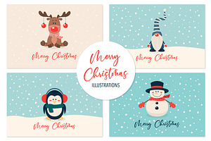 Christmas Characters, Postcards.