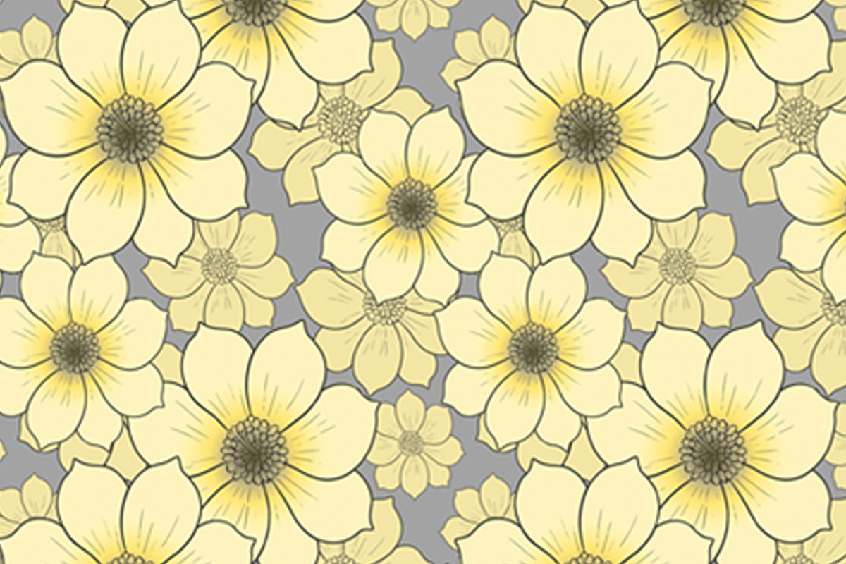 Butter Yellow and Grey Floral, a Pattern Graphic by Sharon Schwalbe (Photo 8 of 8)