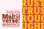 Sybilla Multiverse: Rust + Rough, a Slab Serif Font by Karandash (Thumbnail 1 of 7)