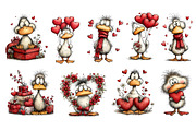 Whimsical Duck Valentine Clipart, an Illustration by Dream Creation (Thumbnail 4 of 6)