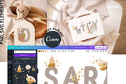 Kids Name creator Nursery art & Font, an Animal Illustration by tatiletters (Thumbnail 8 of 12)
