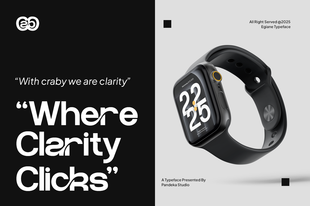 Egiane - Futuristic Display Font, a Sans Serif Font by Pandeka Studio (Photo 5 of 10)