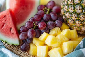 Fresh summer fruits in basket, a Food & Drink Photo by MistyDay
