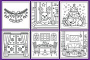 Christmas Interior coloring pages, a Graphic by LightExpress (Thumbnail 1 of 2)
