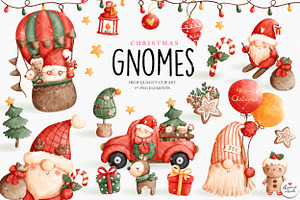 Christmas gnome clipart, an Illustration by Chonnieartwork