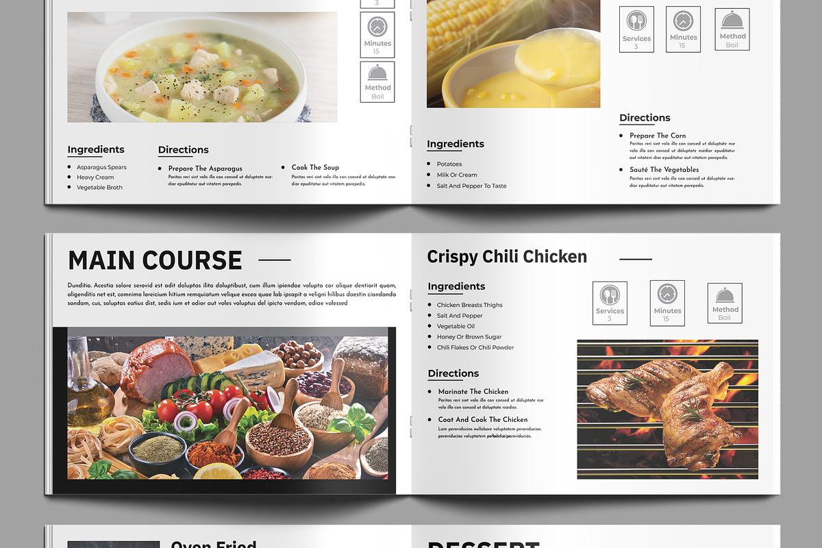 Recipe Book Landscape Template, a Brochure Template by MightyDesign (Photo 3 of 8)