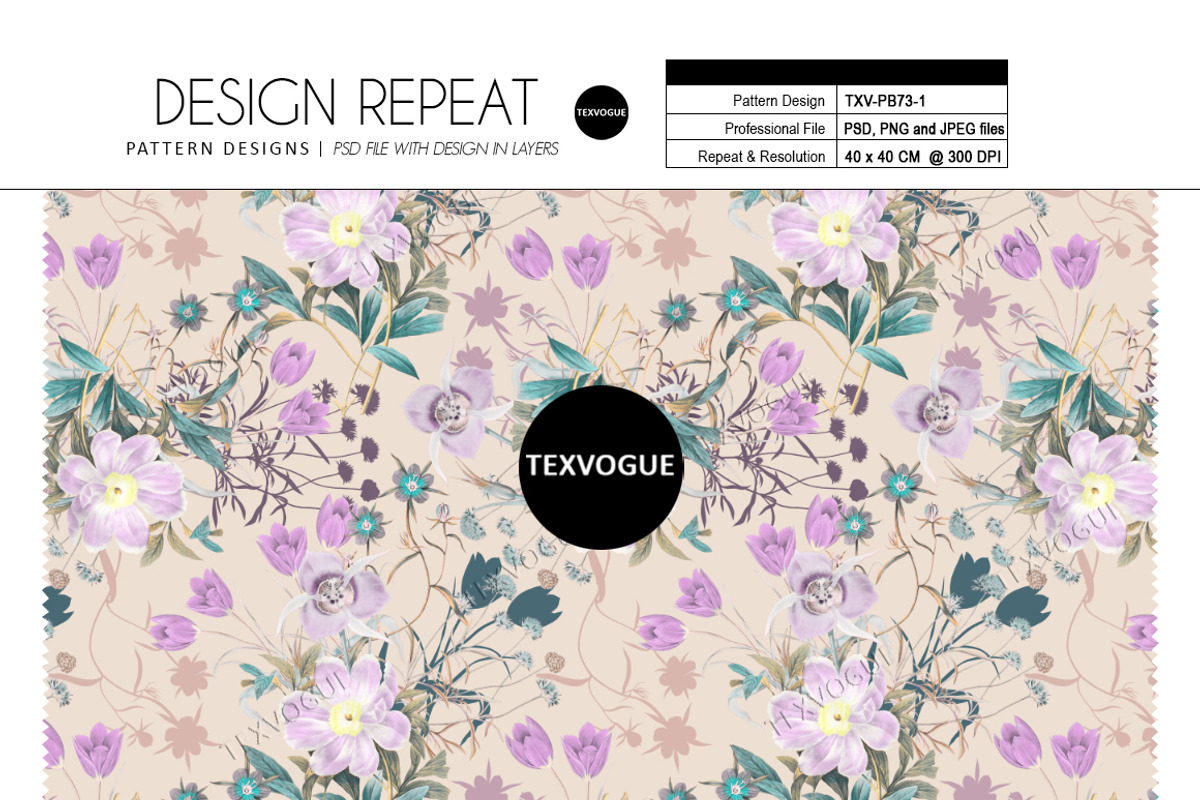 Romantic Bloom - Seamless Patterns, a Pattern Graphic by texvogue (Photo 2 of 9)