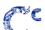 Letter A-Z Chinese style, a Symbol Font by PonDeArt (Thumbnail 4 of 27)