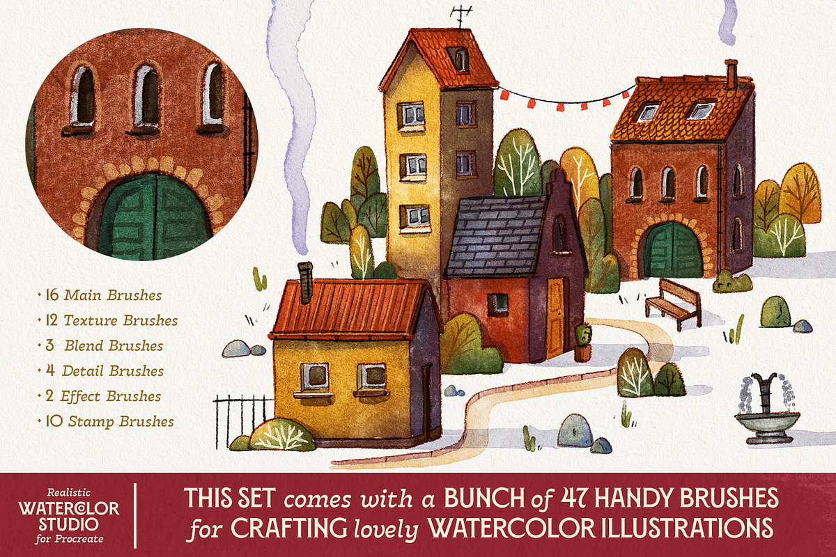 VVDS Realistic Watercolor Studio, a Brush Add-On by Vintage Voyage Supply (Photo 4 of 12)