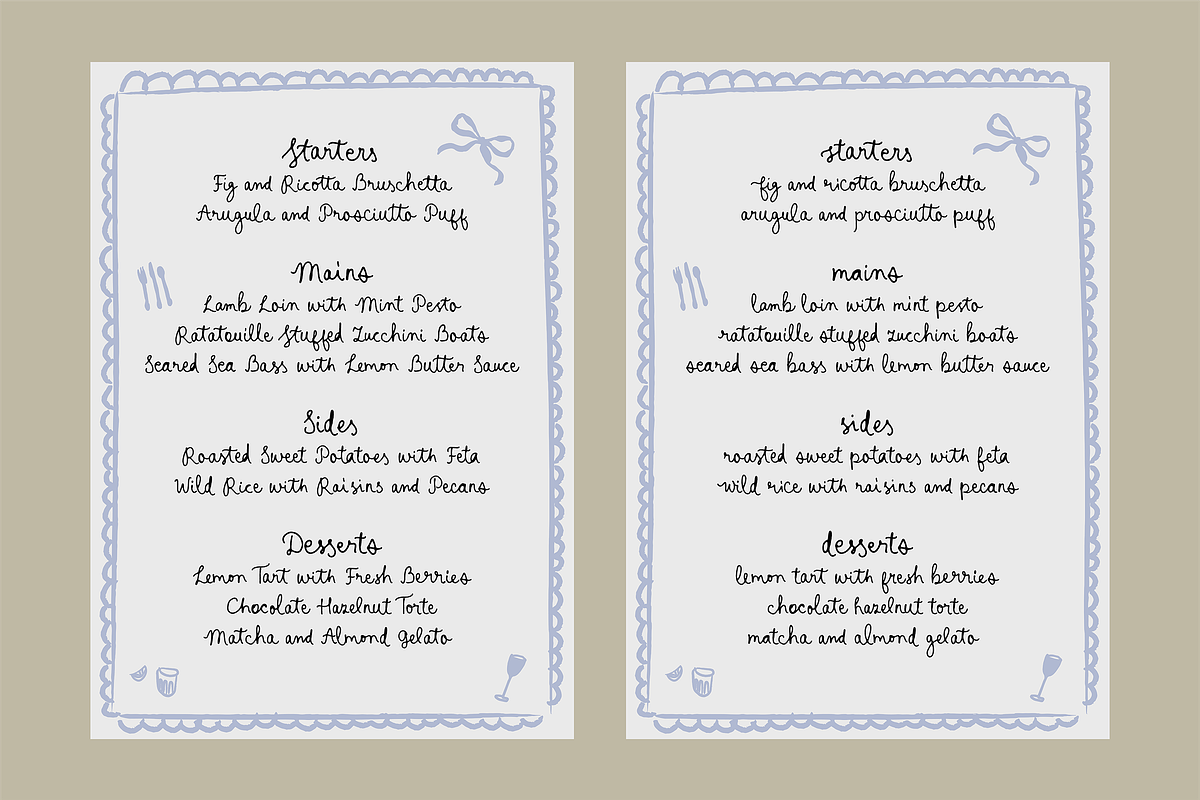 Prosecco and Baguette // Script Font, a Handwritten Font by PeachCreme (Photo 10 of 12)