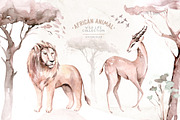 African animals watercolor set, an Animal Illustration by Peace ART (Thumbnail 10 of 24)