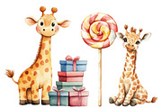 Giraffe Birthday Watercolor Clipart, an Illustration by Designworld (Thumbnail 4 of 5)