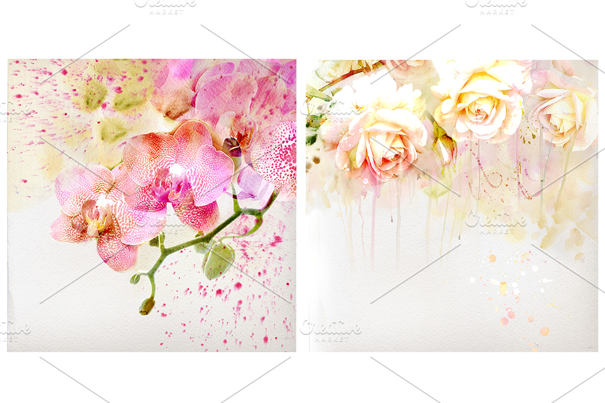 10 Floral watercolor posters, a Decorative Illustration by Anna Guz's Store (Photo 4 of 12)