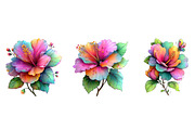 Whimsical Spring Hibiscus Flowers, an Illustration by Designworld (Thumbnail 5 of 7)