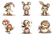 Whimsical Easter Bird Clip Art, an Illustration by CreationArt (Thumbnail 7 of 7)