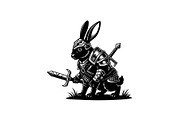 Warrior Bunny Knight Silhouette, an Illustration by jahid234 (Thumbnail 47 of 49)