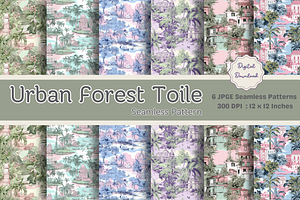 Urban Forest Toile Seamless Pattern