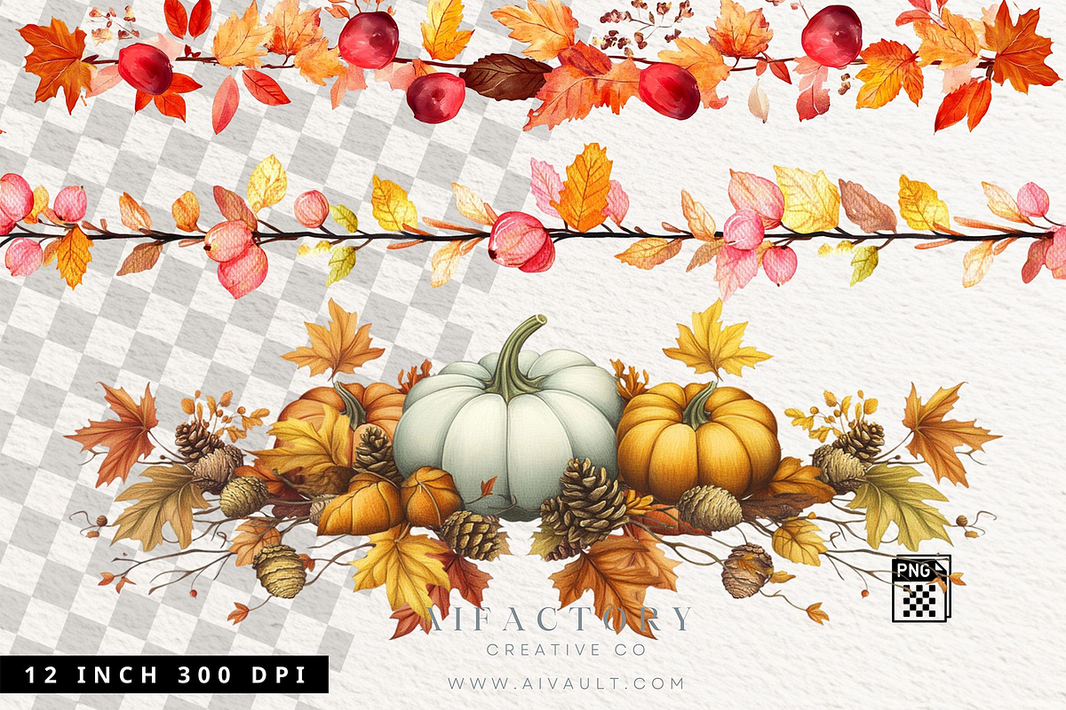 Thanksgiving Clipart Fall Watercolor, an Object Graphic by artinspirestudio (Photo 4 of 10)
