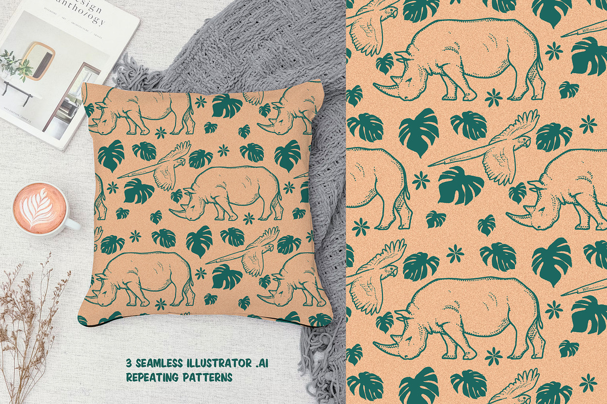 Floral Retro Jungle Set, an Animal Illustration by Phosphorus Design Co. (Photo 5 of 8)