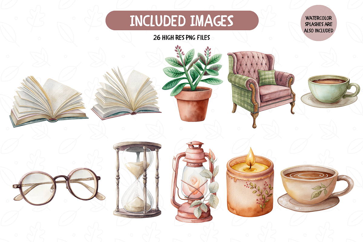 Book Lover Watercolor Clipart, an Object Illustration by TatiMockup (Photo 3 of 4)
