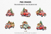 Christmas Truck Santa Winter Clipart, a Seasonal Illustration by Rabbit Heart (Thumbnail 4 of 10)